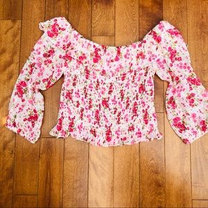 Zara off the shoulders top with mid sleeves